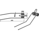 Dent de fenaison gris pour andaineur KUHN 57502000 adaptable - BlackSteel©