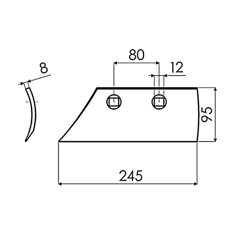 Soc de rasette gauche pour charrue DEMBLON 472G  adaptable