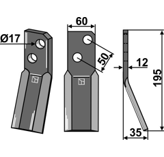 Lame pour Fraise/Rotavator FORIGO-ROTERITALIA F4153011 adaptable - Blacksteel©