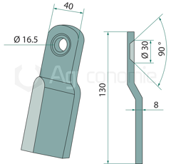 Sur-lame 130x40 pour broyeur RÖLL adaptable 