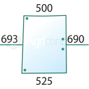 Vitre latérale de machine agricole MASSEY FERGUSON 3302705M5 adaptable