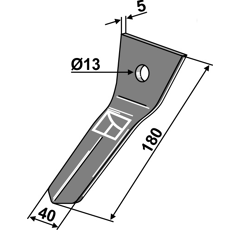 Racloir standard pour déchaumeur VÄDERSTAD 451404 adaptable - BlackSteel©