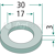 Rondelle 30x3x17 pour broyeur adaptable 