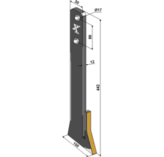 Pointe de soc sous-soleur 68° carbure pour semoir AMAZONE 967812 adaptable - BlackSteel©
