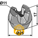 Pièce de serrage pour épandeur BERGMANN T47/M91 adaptable