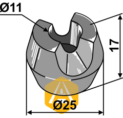 Pièce de serrage pour épandeur BERGMANN T47/M91 adaptable
