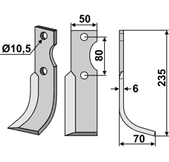 Fräsmesser Rechts 235 x 50 Benassi Nachbau