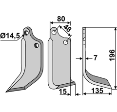 Fräsmesser - rechts MAS37R Maschio by Muzzi