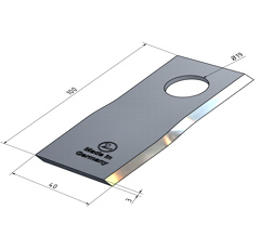 KM-Klinge links 100x40x3 mm LochØ: 19 mm 580290966N BCS Nachbau 