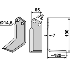 Fräsmesser - rechts 000352681N Krone by Muzzi
