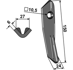 Soc 150 mm pour cultivateur TUME E50329-3 adaptable