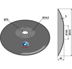 Disque lisse ∅510x5 pour déchaumeur ∅ 75 adaptable - Blacksteel©