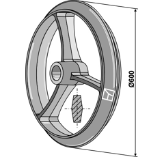 Rueda Cambridge Ø 600 mm adaptable