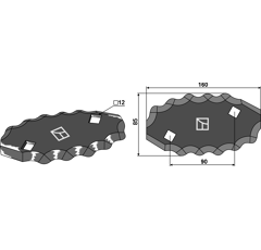 Couteau pour autochargeuse STORTI 16800045 adaptable - Blacksteel©