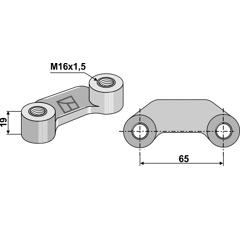 Tuerca para grada rotativa RABE 84370071 adaptable
