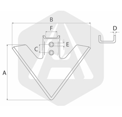 Soc triangulaire BIANCHI 200 x 6 mm adaptable