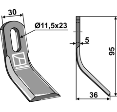 Couteau-Y pour broyeur 95x30mm HERMES adaptable - Blacksteel©