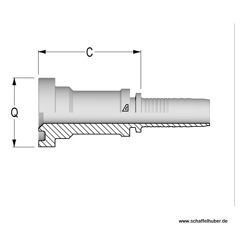Pressnippel SAE-Flansch MultiSpiral1" DN19MS1SAEFLH Alfagomma