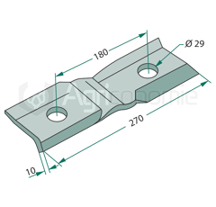 Couteau pour broyeur 270mm FISCHER adaptable 