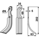 Fräsmesser Rechts 202 x 35 Barbieri Nachbau