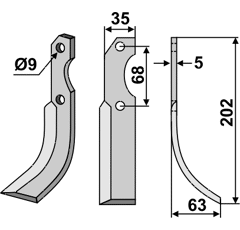 Fräsmesser Rechts 202 x 35 Barbieri Nachbau