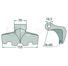 Marteau 70x155 TR16,5 - 45.03.182 - 31207 adaptable