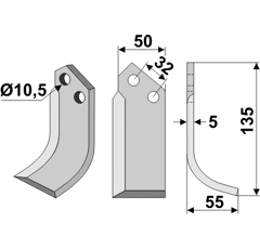 Fräsmesser Rechts 135 x 50 Comeb Nachbau