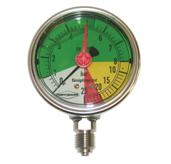 Manometer, flüssigdüngerfest, 0/8/25 bar, R1/4" unten, Ø 63 mm