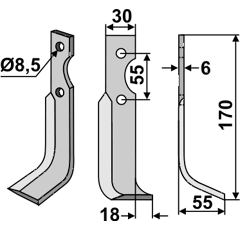 Fräsmesser Rechts 170 x 30 BCS Nachbau