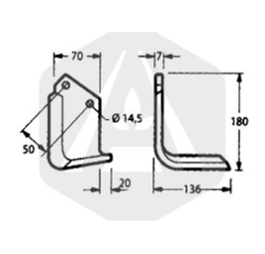 Lame gauche pour fraise 331527 adaptable