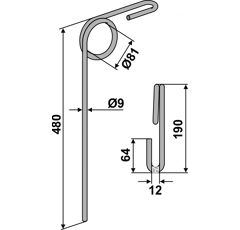 Griffe Ø9mm pour semoir KONGSKILDE 7000027706 adaptable - Blacksteel©