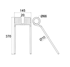 Dent pour faneuse CLAAS 956907 adaptable