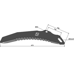 Couteau d'ensilage pour mélangeuse PÖTTINGER 434.048 adaptable - Blacksteel©
