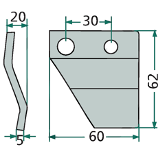 Racleur tournant gauche pour bec à maïs KEMPER LCA69805 adaptable