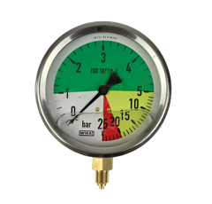 MANOMÈTRE GLYCÉRINE FILET 1/4'' M - Ø 100 MM - 25 BAR