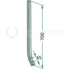 Dent 700 x 25 x 25 mm pour semoir adaptable