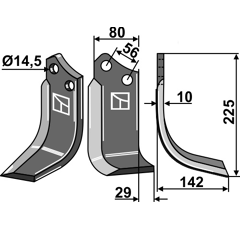 Soc latéral droit 80 mm pour cultivateur R17820860R adaptable