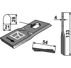 Couteau pour faucheuse JF-STOLL 1380-0046 adaptable - Blacksteel©