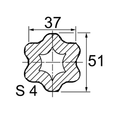 Machoire 36x89 mm tube etoile S4 37x51 mm | WALTERSCHEID