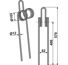 Striegelzinken für Grubber1 Palette = 150 Stück STGZ passends für Eberhardt, Lemken, Pöttinger, Rabe