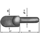 Gond pour charnière bombée légère Ø 11 mm