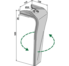 Kreiseleggenzinken - links RH119L Kuhn Nachbau
