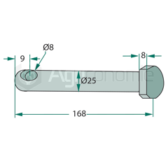 Piton 168x25 pour broyeur MULAG adaptable 