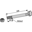 Boulon M16x2 x 100 pour broyeur MASCHIO / GASPARDO adaptable - Blacksteel©