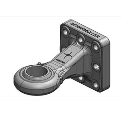 Ringzugöse, Ø 71 mm  145x145 mm, 8-Loch,Kugelgelenk, Schwarz      