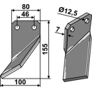 Rotorzinken,  A Links 155 x 80 Forigo-Roteritalia Nachbau