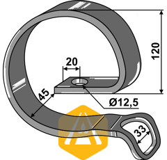 Verstärkungsfeder 45 x 20 mm für Grubber AMAZONE 0057515 Nachbau  