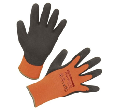 Gant tricoté avec surface en latex jaune / orange - POWERGRAB TOWA