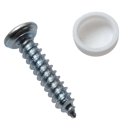 Kennzeichenblechschraube 5,6x25 mit weißer PVC-Kappe - 100 Stk.