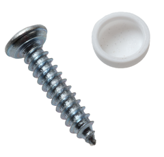 Kennzeichenblechschraube 5,6x25 mit weißer PVC-Kappe - 100 Stk.